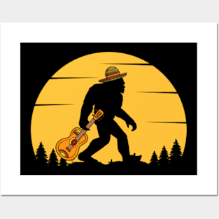 Cinco de Mayo Bigfoot Sasquatch Posters and Art